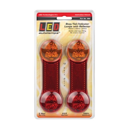COMBINATION/TAIL LIGHTS LED TECHNOLOGIES STOP/TAIL/REFLECTOR LED 12V AMBER/RED LENS TWIN