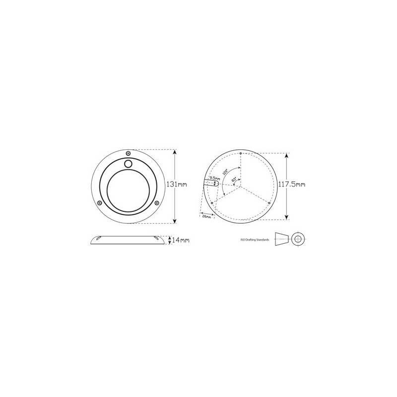LIGHTING LED AUTOLAMP LARGE ROUND INTERIOR LAMP NON SWITCH