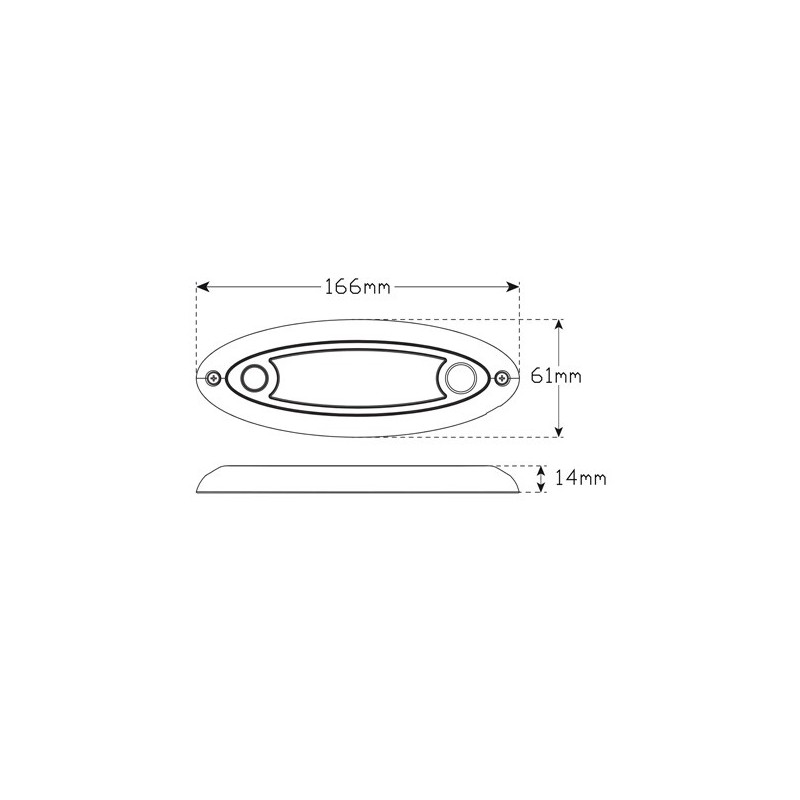 LIGHTING LED AUTOLAMP SMALL OVAL INTERIOR LAMP