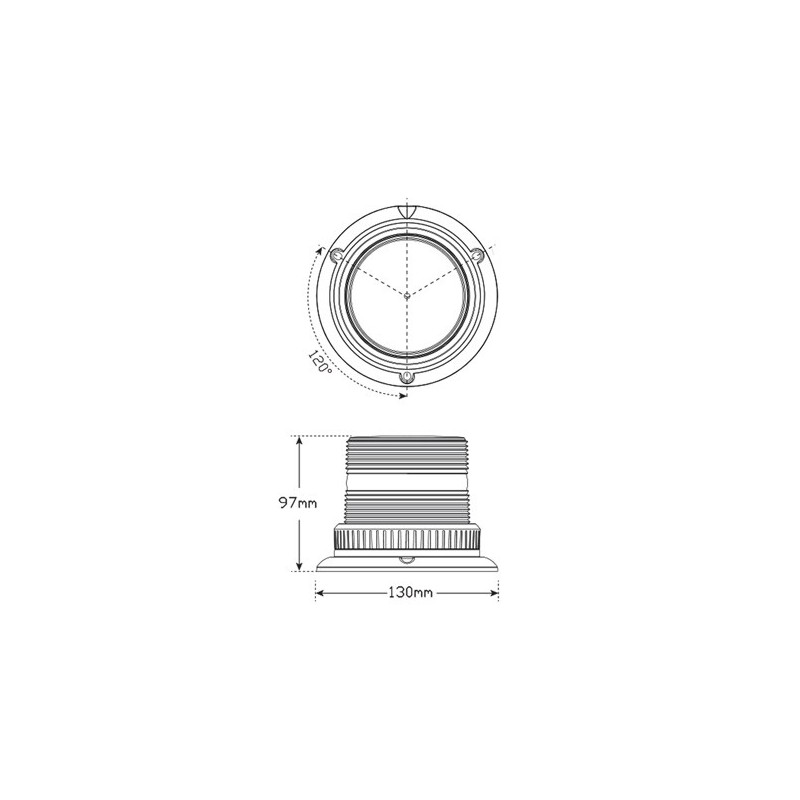 LED AUTOLAMP AMBER BEACON MAGNETIC MOUNT 11-48 VOLTS