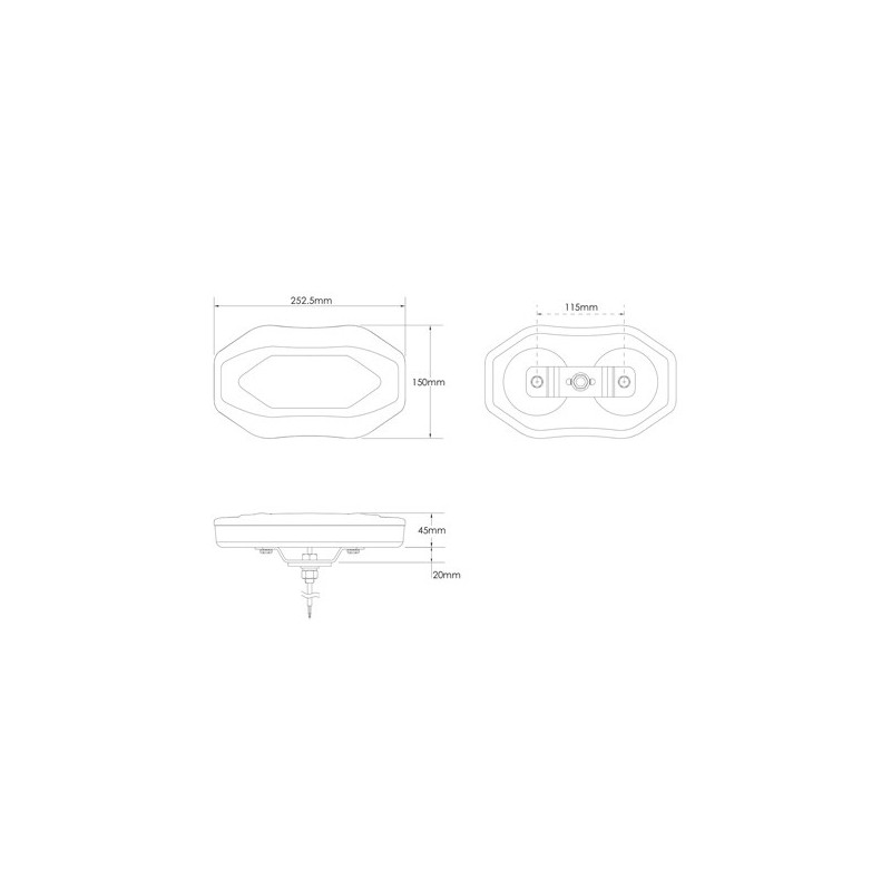 LED AUTOLAMP AMBER LIGHT BOX CLEAR LENS FIXED MOUNT