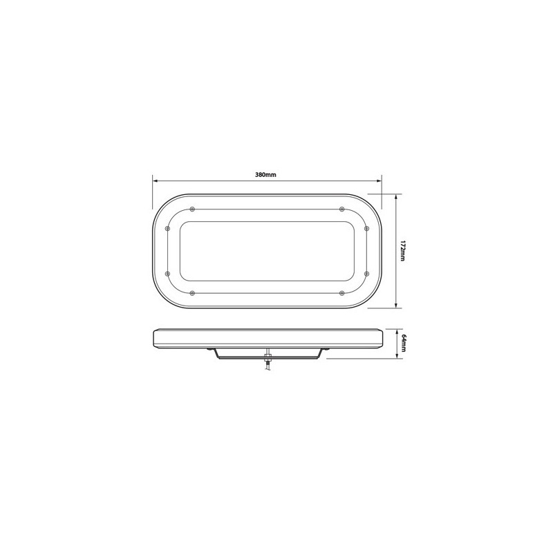 LED AUTOLAMP AMBER MAGNETIC LIGHT BOX CLEAR LENS 12-24 VOLTS 380MM
