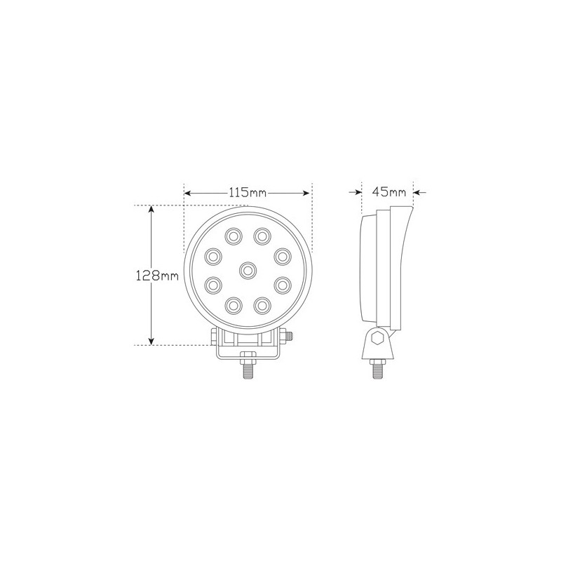 LED AUTOLAMP HIGH POWERED WORK LAMP ROUND FLOOD 27
