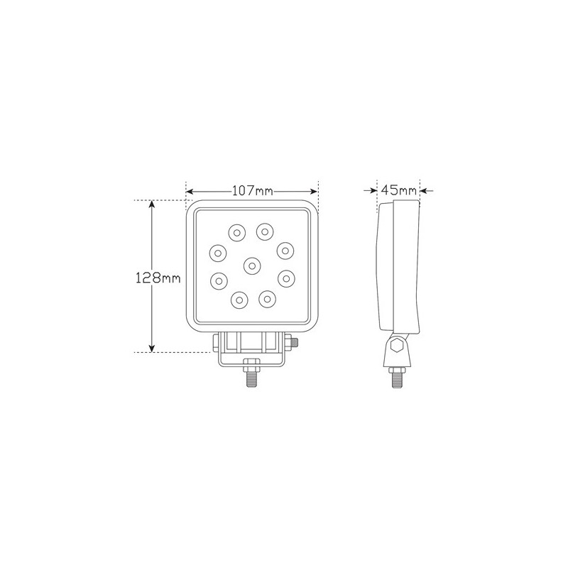 LED AUTOLAMP HIGH POWERED WORK LAMP SQUARE