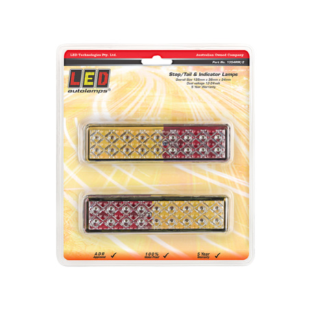 COMBINATION/TAIL LIGHTS LED TECHNOLOGIES STOP/TAIL/INDICATOR LED LIGHT AMBER/RED LENS SURFACE