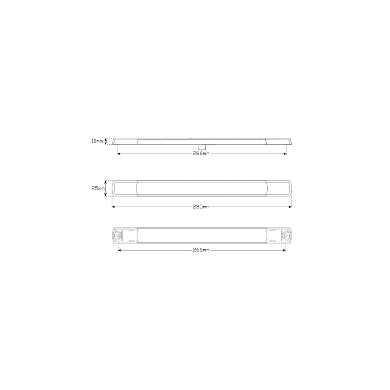 COMBINATION/TAIL LED AUTOLAMPS STOP/TAIL/INDICATOR LIGHT 16 LED 12V LOW PROFILE 285X25M