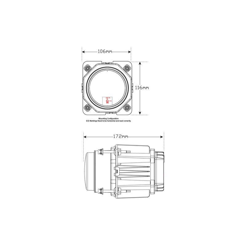 LIGHTS LED AUTOLAMPS HIGH-LOW BEAM 106 X 106 X 172MM