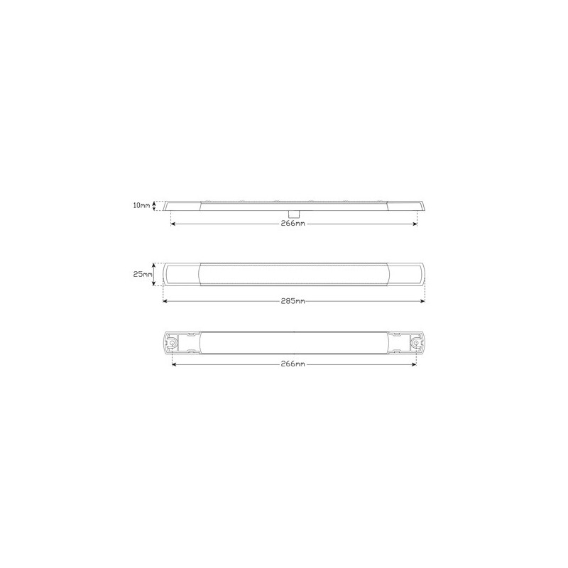 LIGHTING LED AUTOLAMP INTERIOR LAMP LOW PROFILE 285X25MM