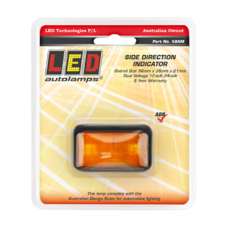LIGHT LED AUTOLAMPS FRONT MARKER LIGHT AMBER LED 12 OR 24V SURFACE MOUNT