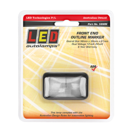LIGHT LED AUTOLAMPS FRONT MARKER LIGHT CLEAR LED 12 OR 24V SURFACE MOUNT