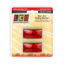 LIGHT LED AUTOLAMPS LED RED REAR END OUTLINE MARKER TWIN BLISTER