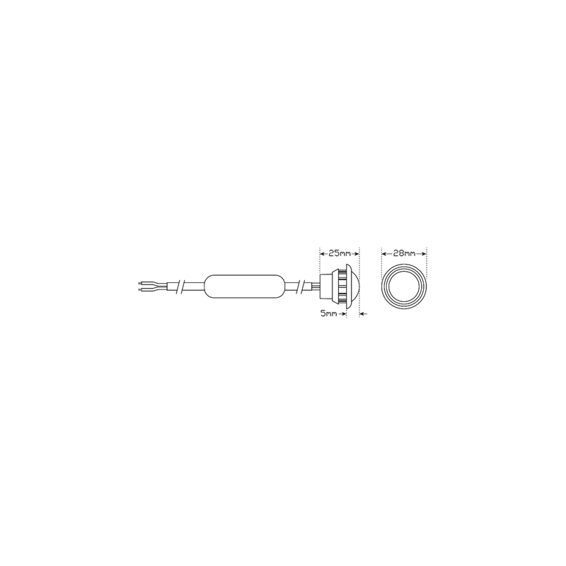 LIGHT LED TECHNOLOGIES  MARKER WHITE ROUND MINI LED LIGHT 12/24V 20CM
