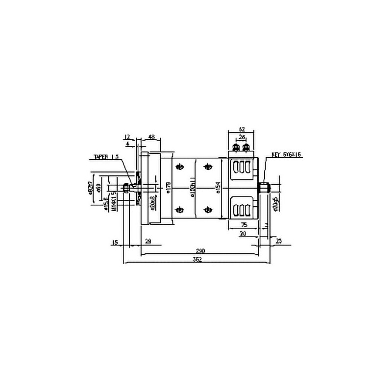 ROTATING DC MOTOR 24 VOLT 2.1 KW BI-DIRECTIONAL GROUND TRACTION