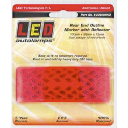 LIGHT LED AUTOLAMPS RED LED REAR MARKER WITH REFLECTOR