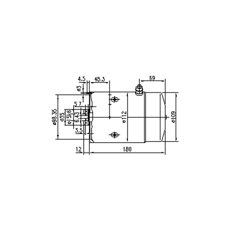 ROTATING DC MOTOR 24 VOLT CCW 1.9KW FEMALE SLOT DRIVE SHAFT