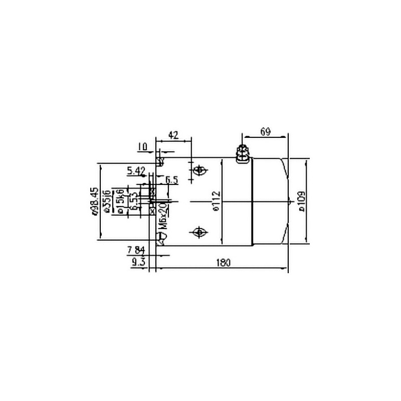 ROTATING DC MOTOR 12 VOLT 2.1 KW CW FEMALE SLOT DRIVE SHAFT