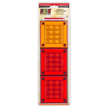 COMBINATION/TAIL LIGHT LED AUTOLAMPS STOP/TAIL/INDICATOR LED LIGHT 12/24V AMBER/RED/RED LENS