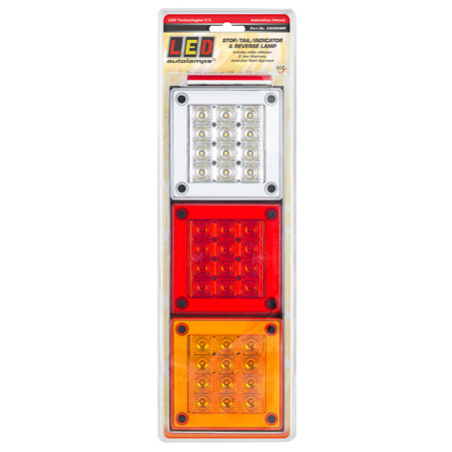 COMBINATION/TAIL LIGHT LED AUTOLAMPS STOP/TAIL/INDICATOR/REVERSE LED LIGHT 12/24V AMBER/RED/C