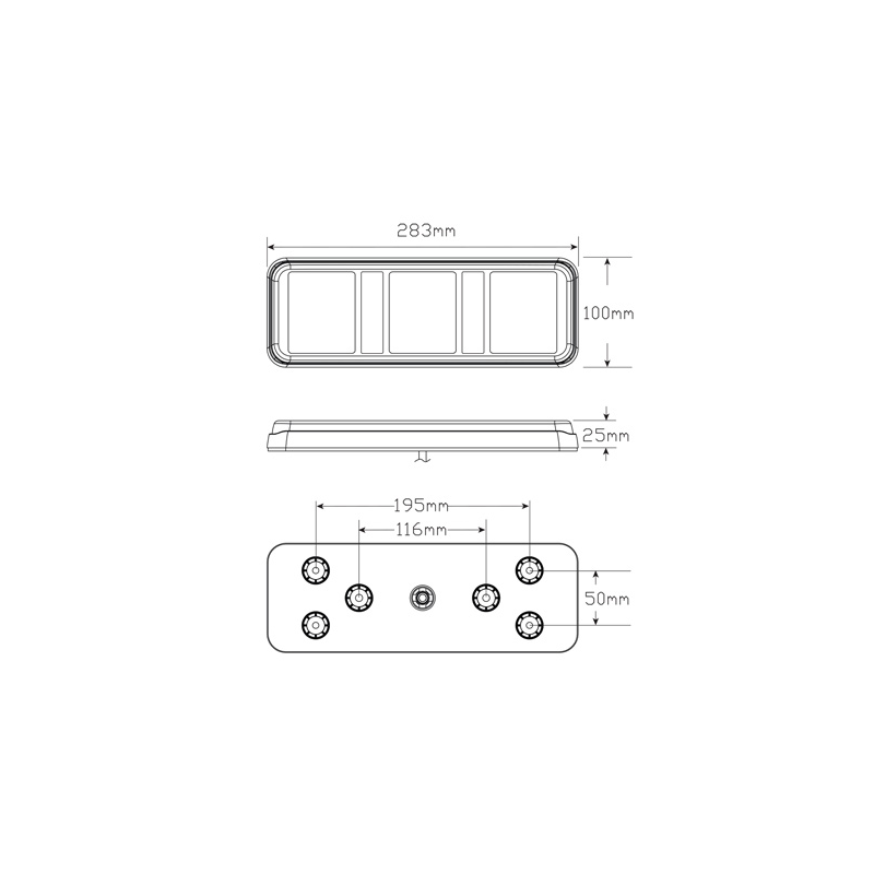 COMBINATION/TAIL LIGHT 283 SERIES STOP/TAIL/INDICATOR/REFLECTOR