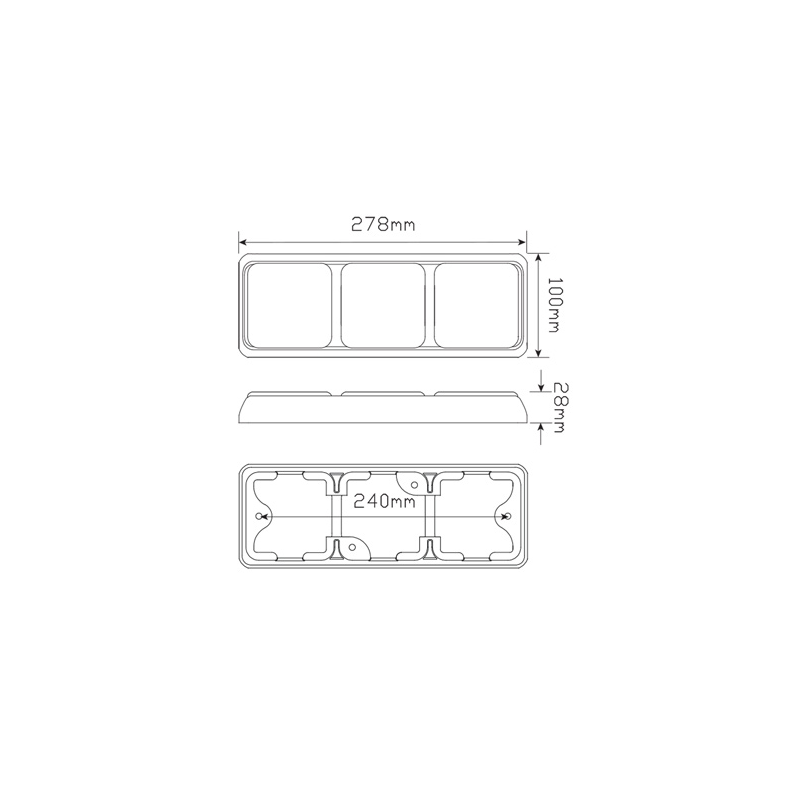 COMBINATION/TAIL LIGHT LED AUTOLAMPS STOP/TAIL/INDICATOR/REVERSE LIGHT LED 12V