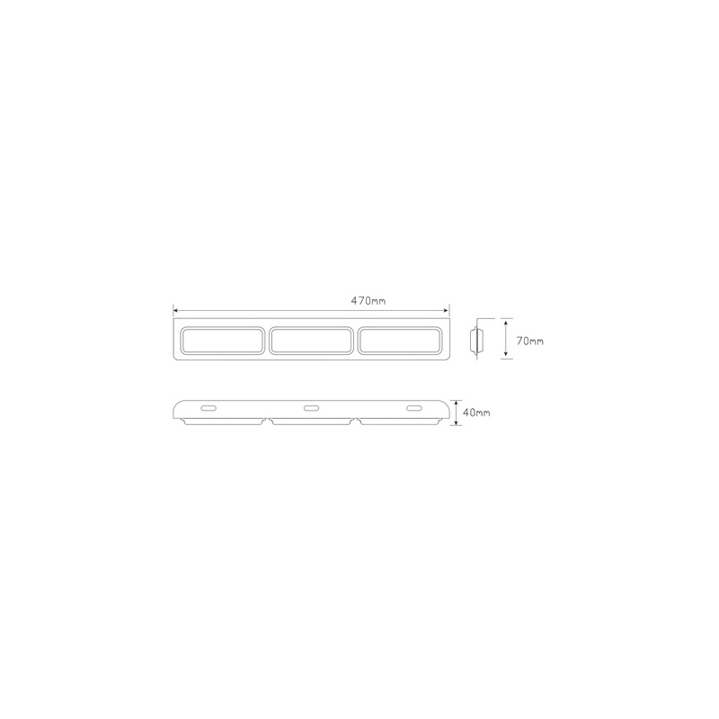 COMBINATION/TAIL LIGHT STOP TAIL & IND. CHROME. BKT. 470MMX70MM