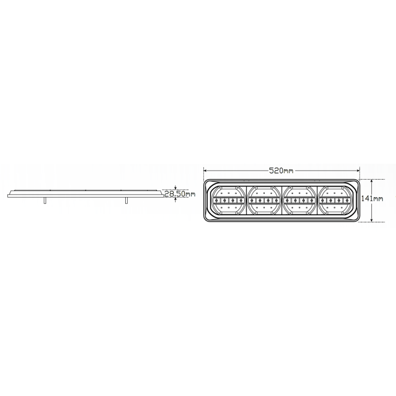COMBINATION/TAIL LIGHT LED AUTOLAMPS TWIN BLISTER WITH TRY ME FUNCTION, STOP