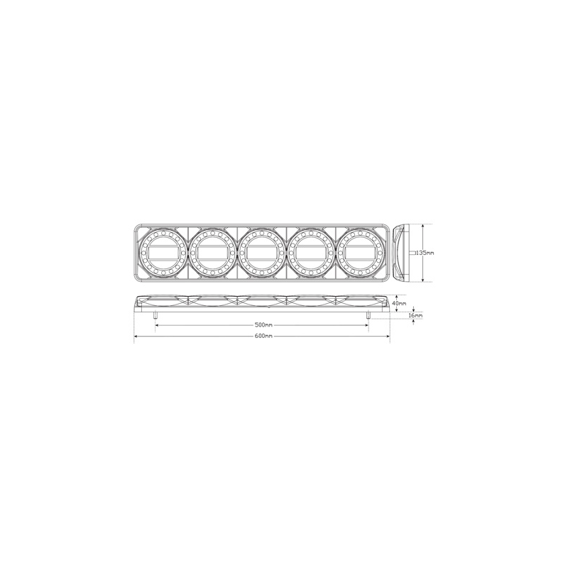 COMBINATION/TAIL LIGHT LED AUTOLAMPS LED STOP/TAIL/INDICATOR/REFLECTOR 5 LAMP 12-24V BLACK CH