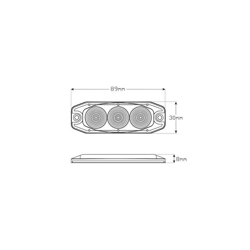LED AUTOLAMPS STOP/TAIL LAMP, 12-24 VOLT, HORIZON