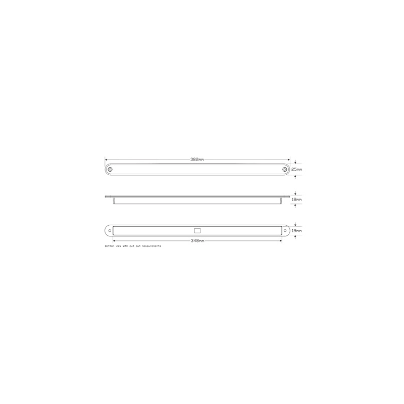 LED TECHNOLOGIES REVERSE STRIP LED LIGHT WHITE 24V CLEAR LENS 18 LEDS