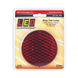 COMBINATION/TAIL LIGHT LED AUTOLAMPS COLOURED LENS, STOP/TAIL, 12 VOLT, 80MM