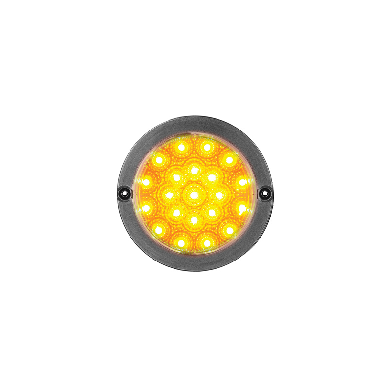 LIGHT LED AUTOLAMPS BLACK CHROME ROUND REVERSE LAMP WITH CLE