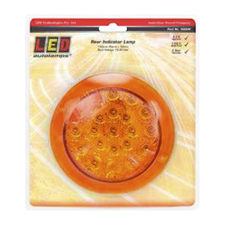 LIGHT LED AUTOLAMPS ROUND INDICATOR LAMP WITH AMBER LENS 13