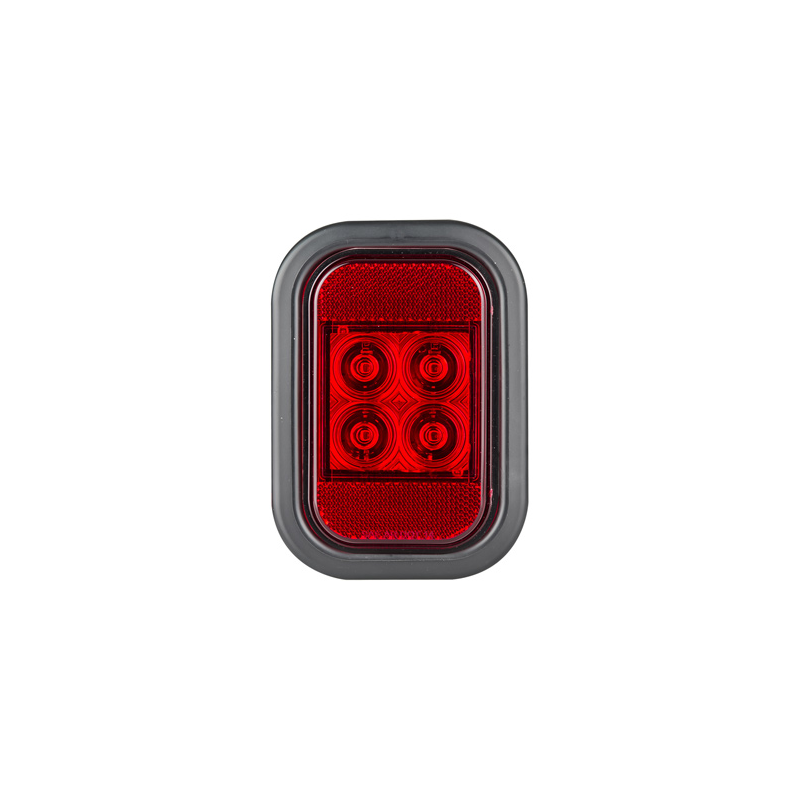 COMBINATION/TAIL LIGHT LED TECHNOLOGIES STOP/TAIL/REFLECTOR LED LIGHT RED LENS 4 LEDS W/ RUBB