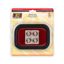 COMBINATION/TAIL LIGHT LED TECHNOLOGIES INDICATOR/REFLECTOR LED LIGHT AMBER LENS 4 LEDS W/ RU