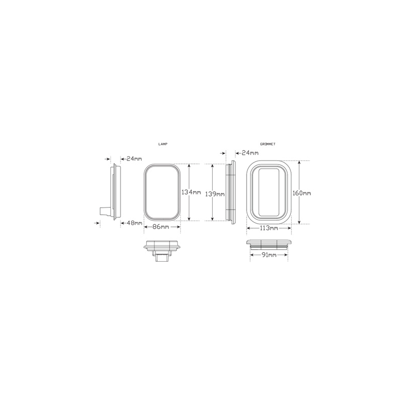 LED AUTOLAMPS STOP/TAIL LAMP RECESSED FITTING