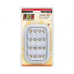 LIGHT LED TECHNOLOGIES REVERSE LED LIGHT CLEAR LENS 16 LEDS 12/24V