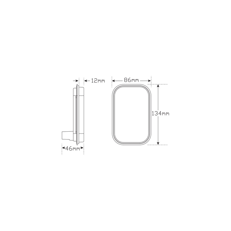 COMBINATION/TAIL LIGHT LED AUTOLAMPS RECTANGULAR SUPPLEMENTARY/REVERSE LAMP