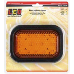 COMBINATION/TAIL LIGHT LED TECHNOLOGIES INDICATOR LED LIGHT AMBER LENS W/RUBBER GROMMET AND P