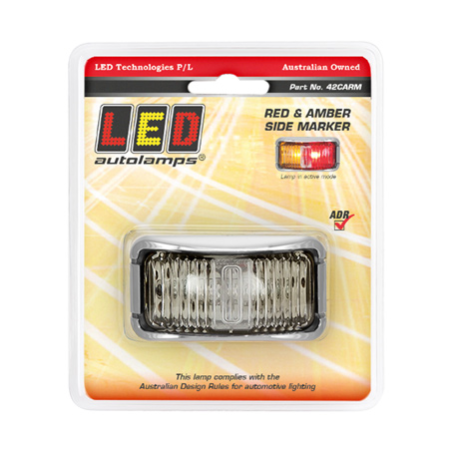 LIGHT LED AUTOLAMPS 12/24V AMB/RED SM CLEAR LENS