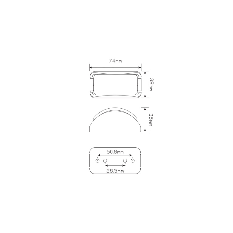 LIGHT LED AUTOLAMPS 12/24V AMB/RED SM CLEAR LENS