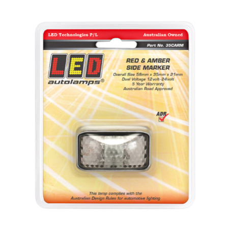 LIGHT SIDE MARKER LIGHT RED/AMBER LED 12 OR 24V