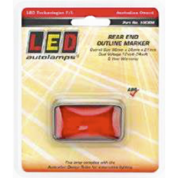 LED TECHNOLOGIES REAR END RED OUTLINE LED MARKER 12/24V RED LENS CHROM