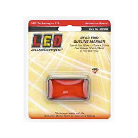 LED TECHNOLOGIES REAR END RED OUTLINE LED MARKER 12/24V RED LENS CHROM