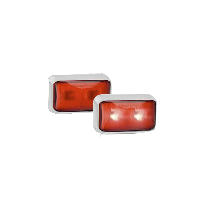 LED TECHNOLOGIES REAR END RED OUTLINE LED MARKER 12/24V RED LENS CHROM