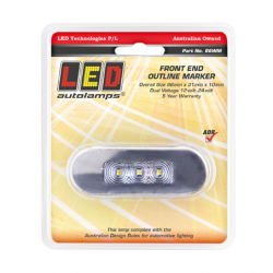 LIGHT LED AUTOLAMPS FRONT END OUTLINE MARKER WHITE LED 12/24V CLEAR LENS CHR