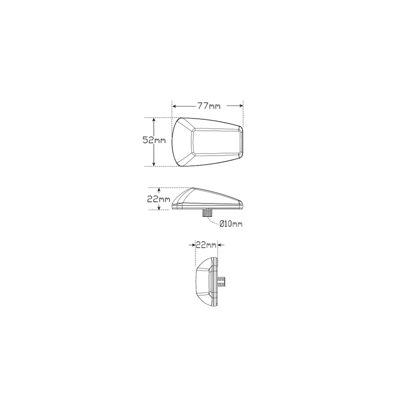 LIGHT LED AUTOLAMPS SIDE INDICATOR CLEAR LENS CAT 6