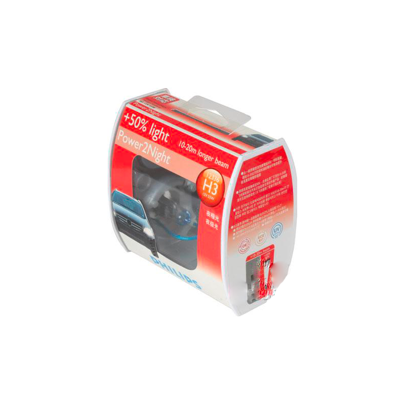 LIGHTING H3 HALOGEN GLOBE 12 VOLT 55 WATT PLUS 60 - 2 PCE