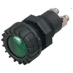 LIGHTING PILOT LIGHT INCANDESCENT GREEN 12V BLADE TERMINALS