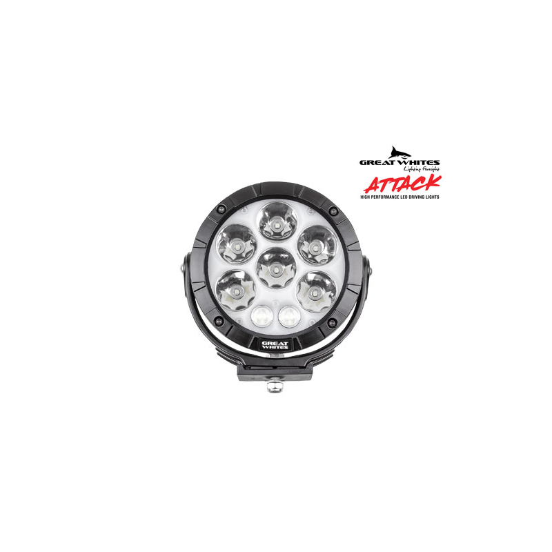 DRIVING LIGHT GREAT WHITES ATTACK LED DRIVING LIGHT ROUND BACKLIT 11-32V COMBINATION