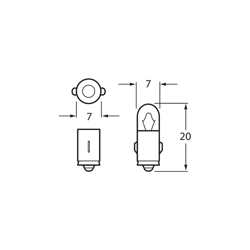 LIGHTING BAYONET GLOBE 12 VOLT 2 WATT BA7S